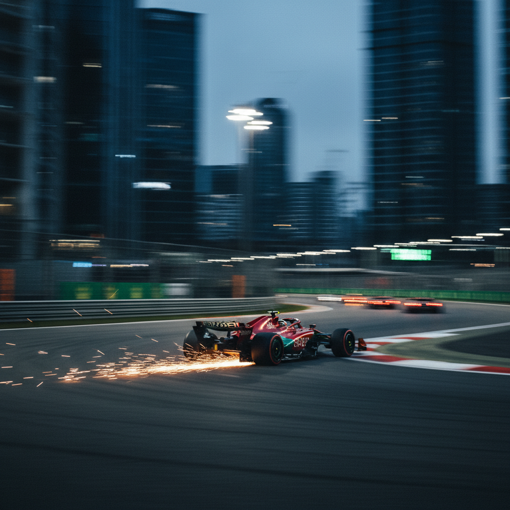 Monoposto di Formula 1 in pista durante un Gran Premio